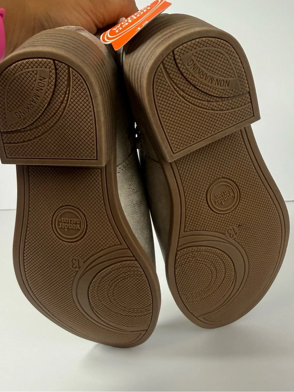 Wonder Nation Girls Metallic Gold Ankle Chelsea Boots Shimmer Shoes NWT Size 13